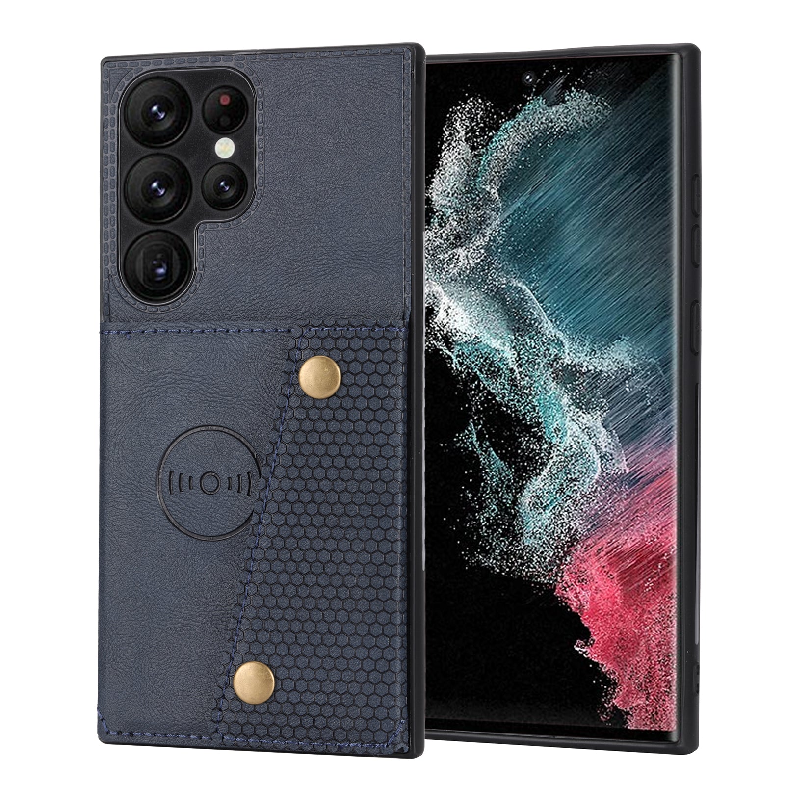 For Samsung Galaxy S23 Ultra PU Leather Coated TPU Back Case Card Slots Kickstand Phone Shockproof Cover with Built-in Metal Sheet For Samsung Galaxy S23 Ultra PU Leather Coated TPU Back Case Card Slots Kickstand Phone Shockproof Cover with Built-in Metal Sheet